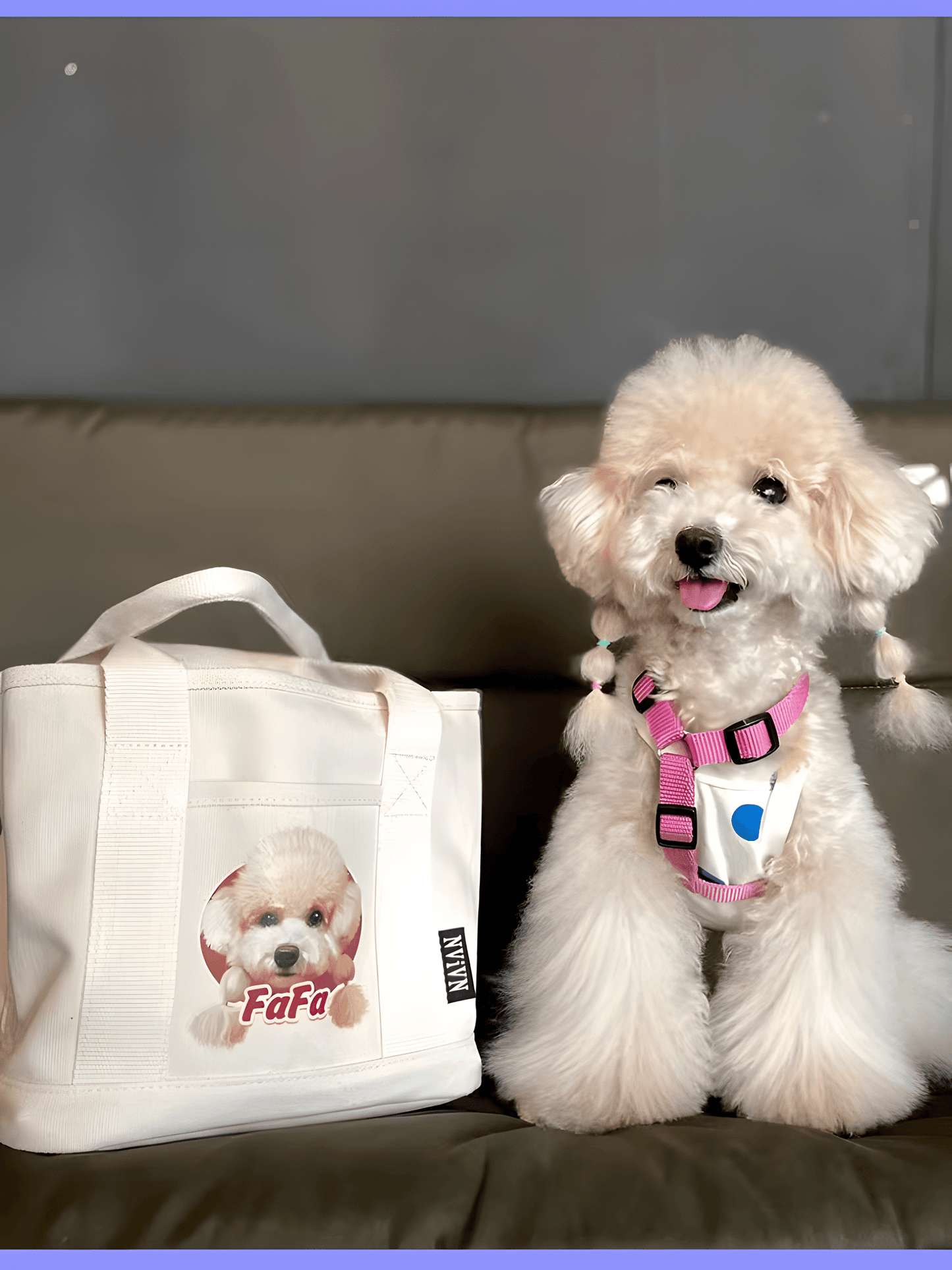 Custom Dog Photo Tote Bag, Pet Portrait Bag, Pet Picture Tote Bag, Dog Name Tote Bag, Pet Bag With Name, Personalized Tote Bag - ecochicdelight