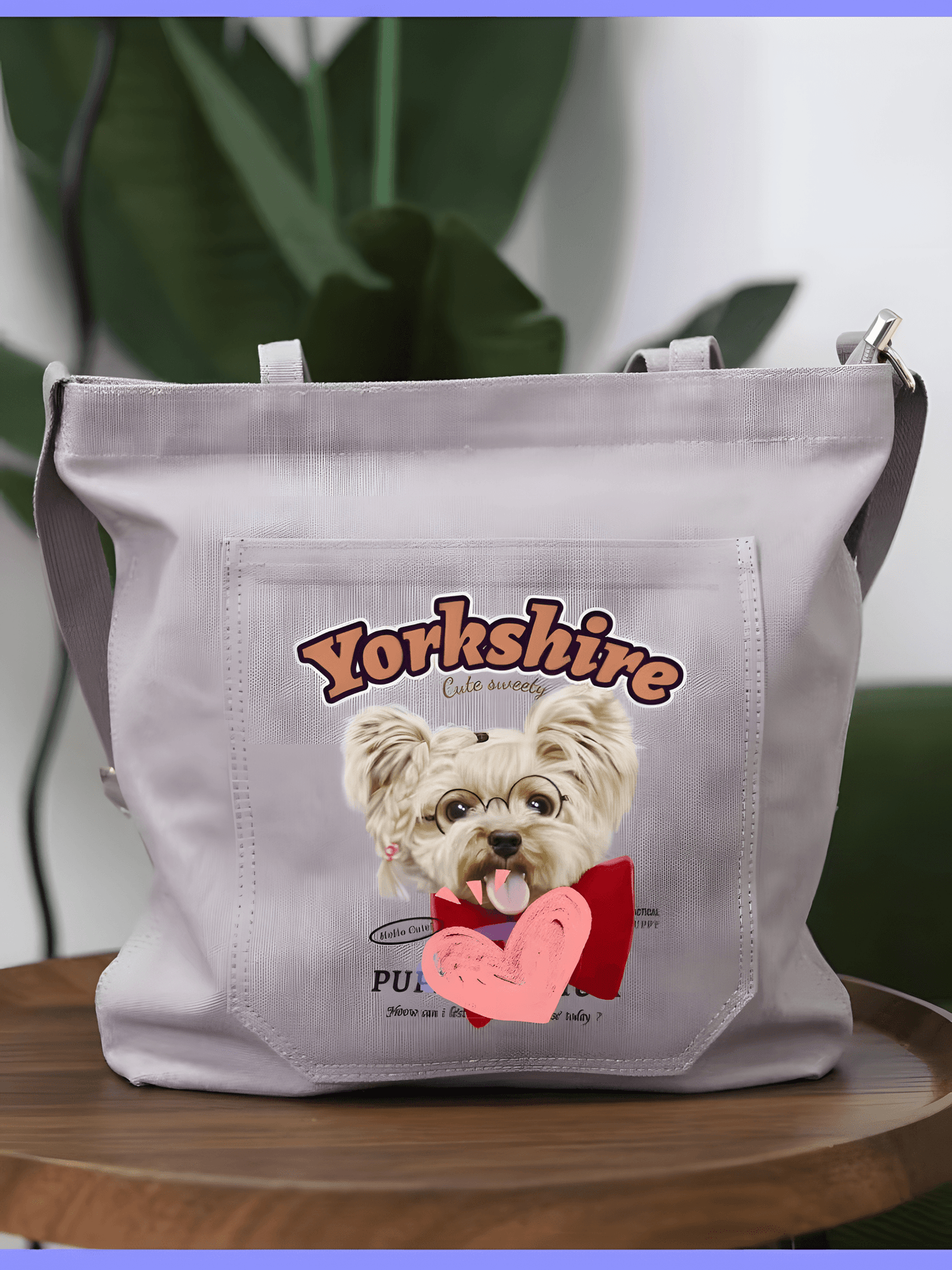 Custom Dog Photo Tote Bag, Pet Picture Tote Bag With Name, Pet Portrait Bag, Dog Name Tote Bag, Pet Bag With Name, Personalized Tote Bag - ecochicdelight