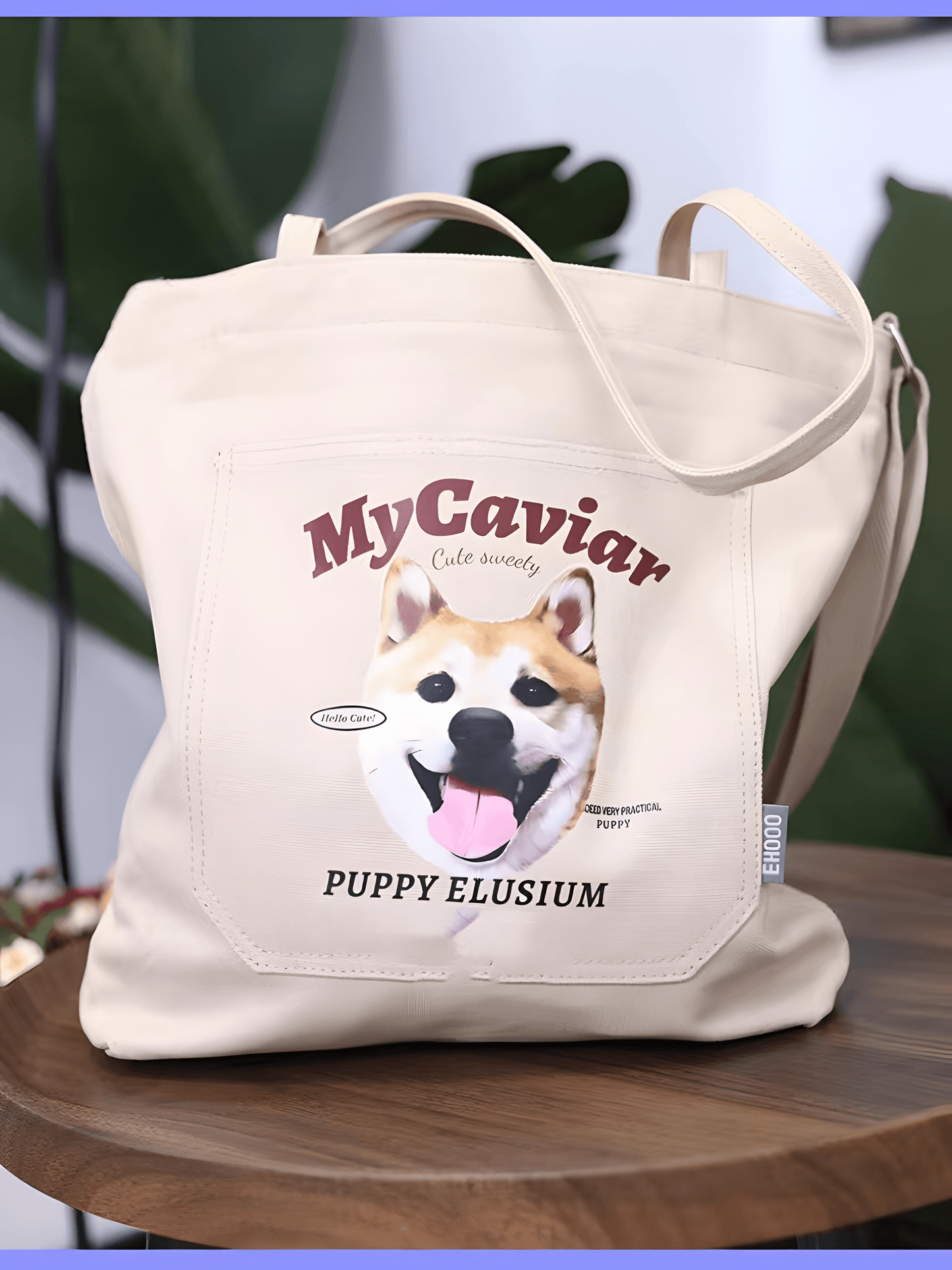 Custom Dog Photo Tote Bag, Pet Picture Tote Bag With Name, Pet Portrait Bag, Dog Name Tote Bag, Pet Bag With Name, Personalized Tote Bag - ecochicdelight