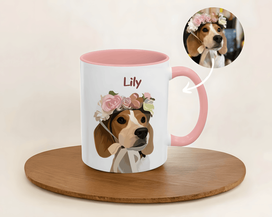 Custom Pet Cartoon Mug, Custom Pet Art mug, Personalized Cartoon Portrait, Custom Pet Art, Gift Idea for Dog Lovers, Veterinarian gift, Pet Memorial, Dog Owner - ecochicdelight