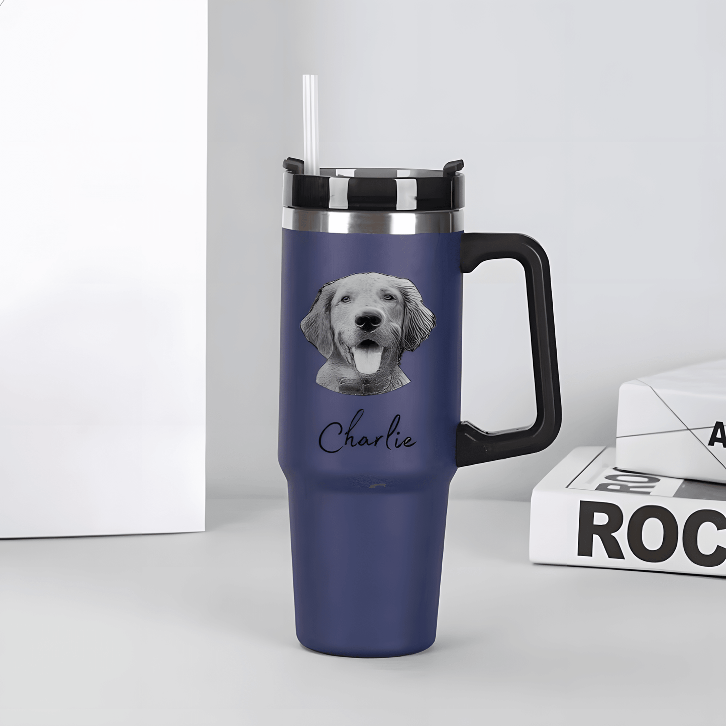 Custom Pet photo Tumbler 30oz, pet parents tumbler, personalized portrait pictures cup for pet gift, pet parents tumbler, pet memorial gift - ecochicdelight