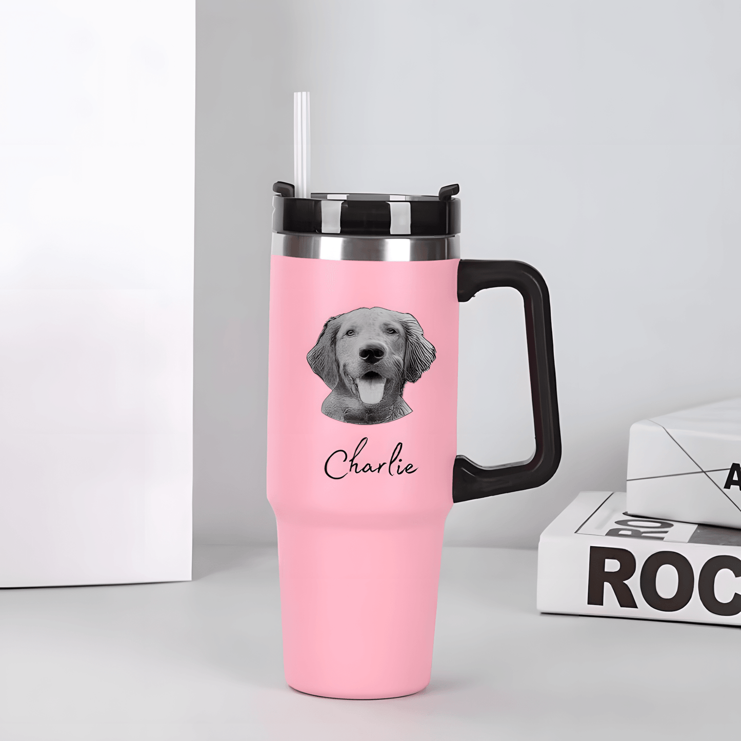 Custom Pet photo Tumbler 30oz, pet parents tumbler, personalized portrait pictures cup for pet gift, pet parents tumbler, pet memorial gift - ecochicdelight