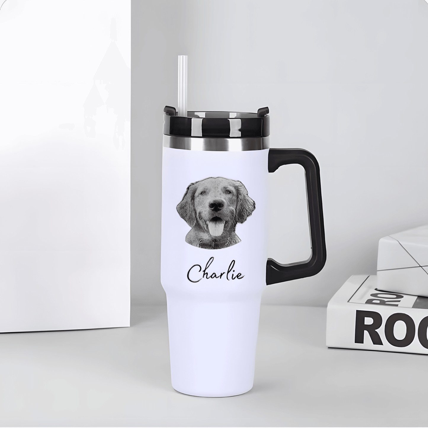 Custom Pet photo Tumbler 30oz, pet parents tumbler, personalized portrait pictures cup for pet gift, pet parents tumbler, pet memorial gift - ecochicdelight