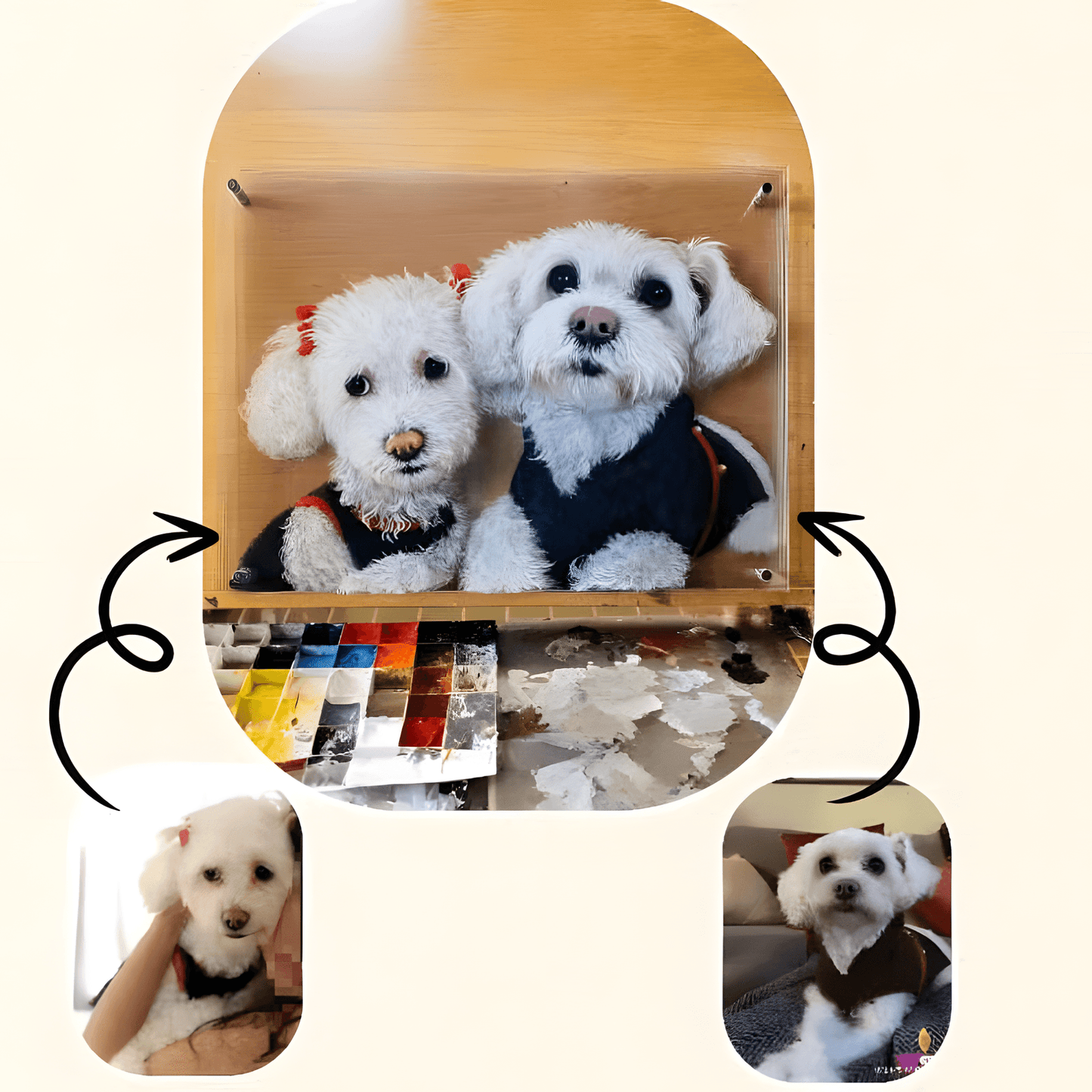 Multilayer Custom 3D glass painting for pet, Pet memorial, Pet Gift, Custom Pet Portrait, Multilayer painting, Hand Painted Pet Portrait - ecochicdelight