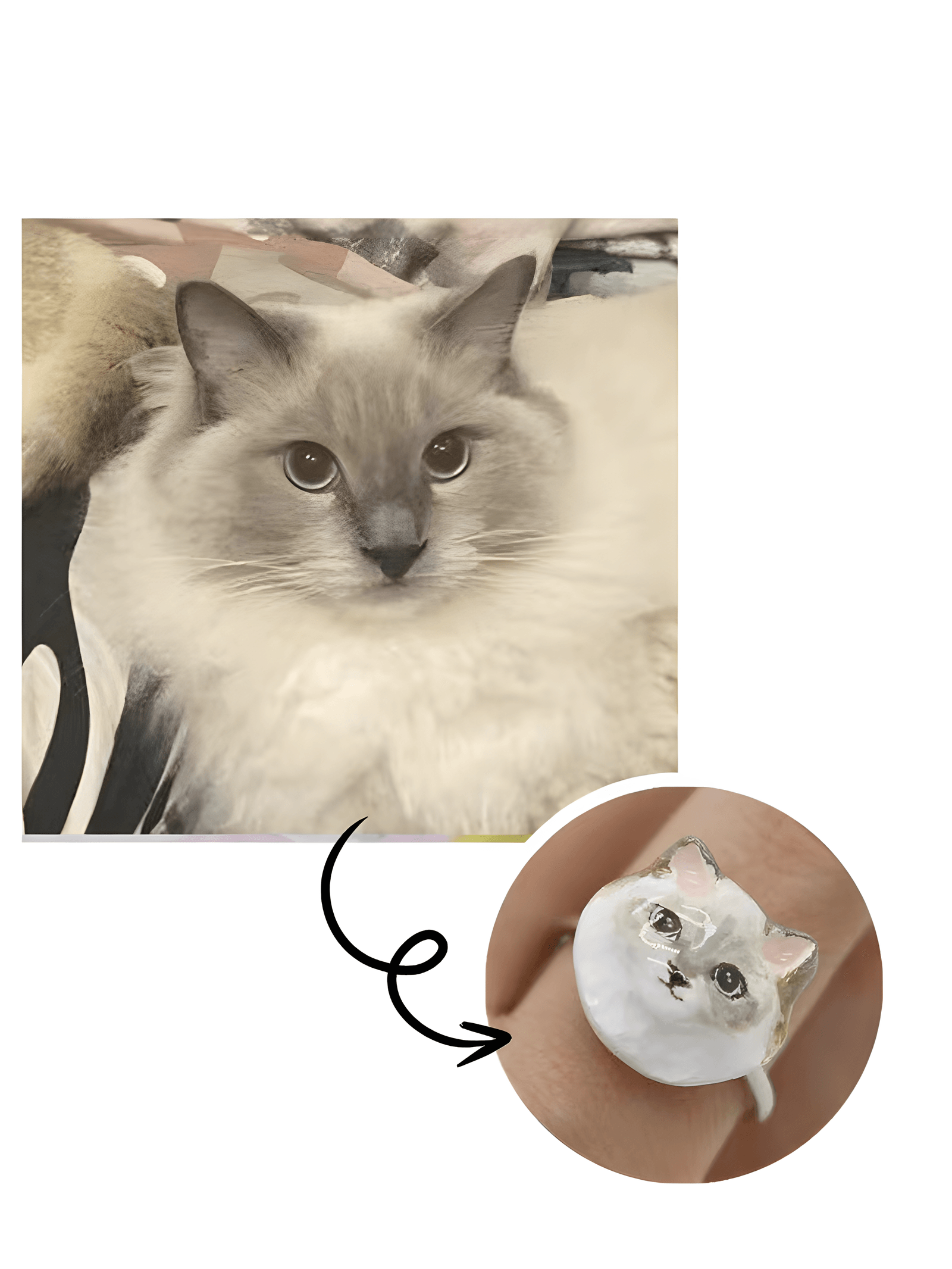 Custom Clay Pet Portrait Ring Personalized Gift Dog Ring Gift Custom Pet Portrait Ring Trendy Jewelry for pet Best Pet Gift - ecochicdelight