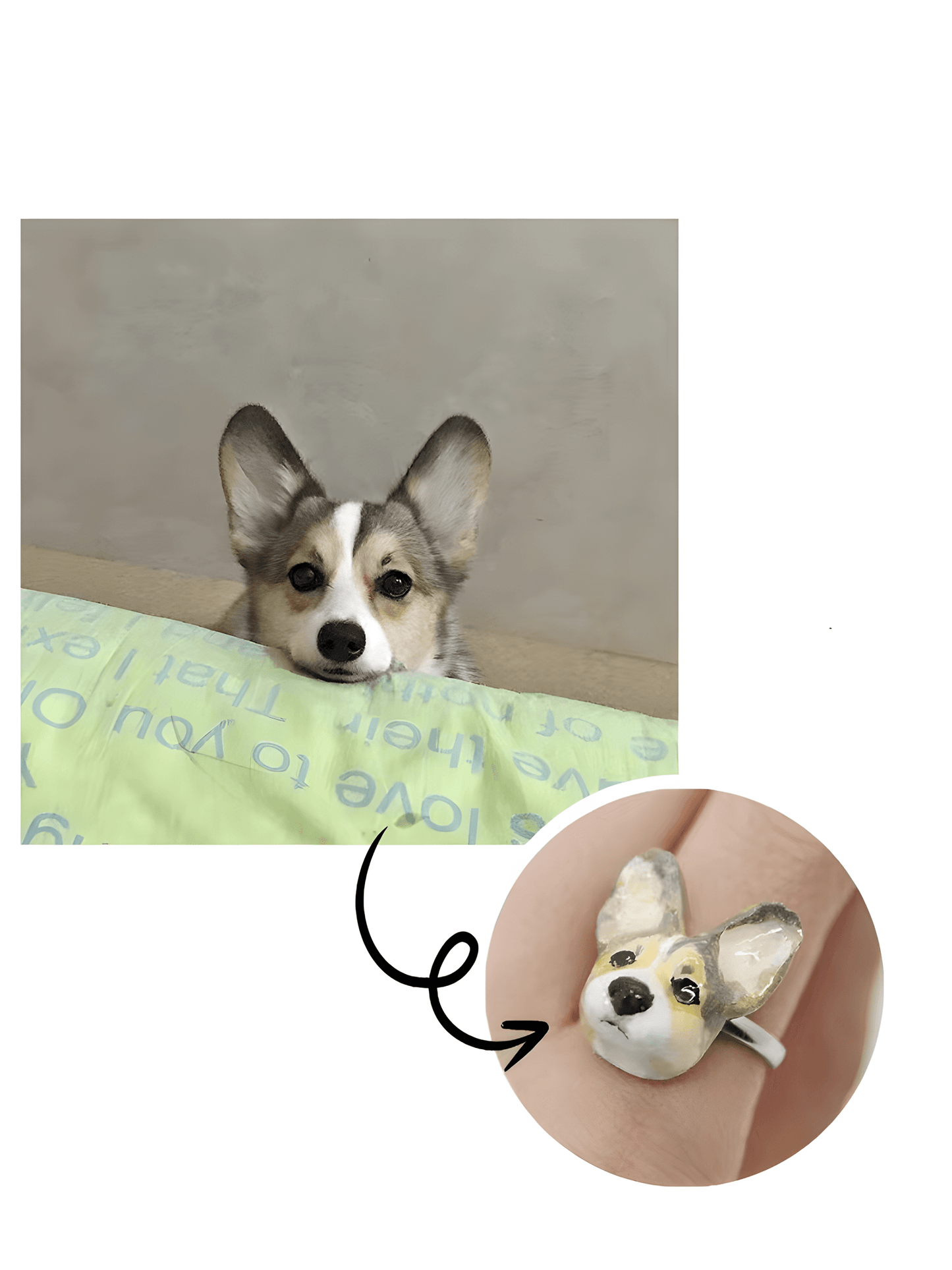 Custom Clay Pet Portrait Ring Personalized Gift Dog Ring Gift Custom Pet Portrait Ring Trendy Jewelry for pet Best Pet Gift - ecochicdelight