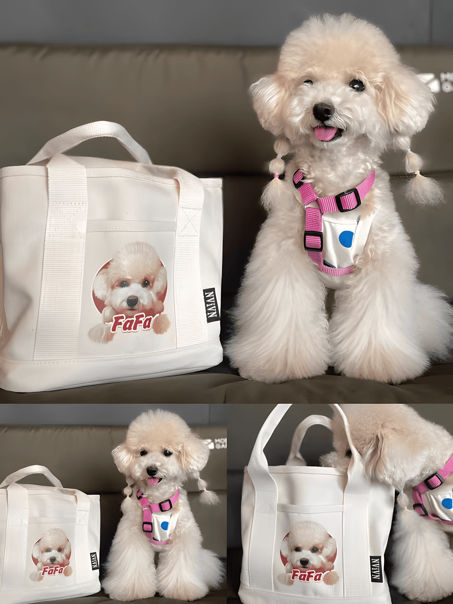 Custom Dog Photo Tote Bag, Pet Portrait Bag, Pet Picture Tote Bag, Dog Name Tote Bag, Pet Bag With Name, Personalized Tote Bag - ecochicdelight